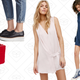 Downtown Double Zip Crossbody, $15 | Limelight Platform Loafer, $75 | Elsa Mini Dress, $30 | Northern Faux Suede Dress, $75